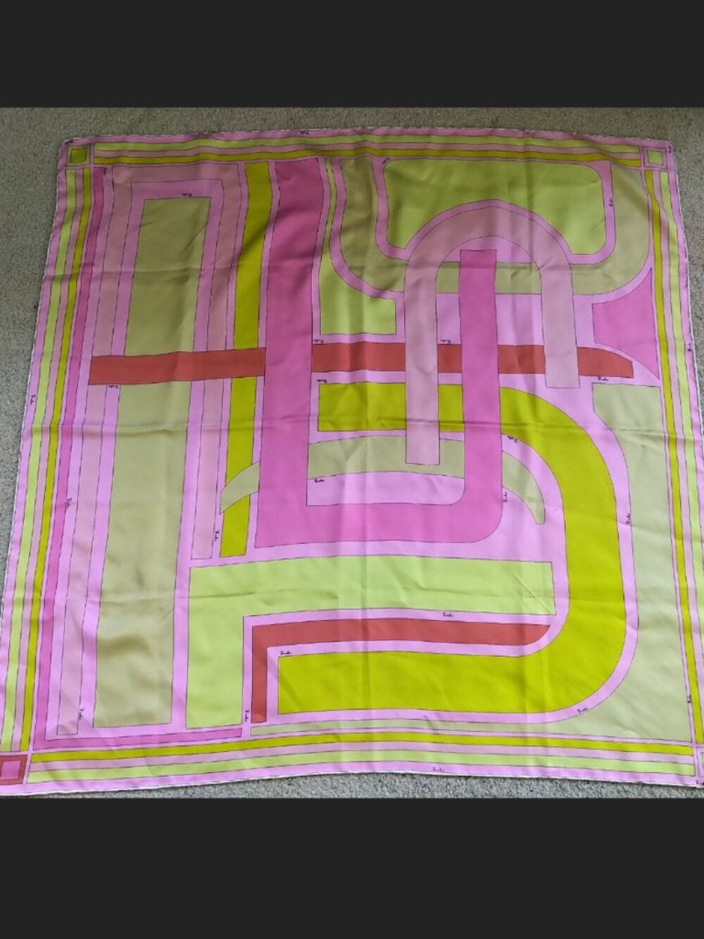 Pink and Yellow Emilio Pucci Silk Scarf - Picture 12 of 12